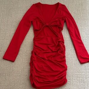 WORN ONCE Red Long Sleeve Dress
